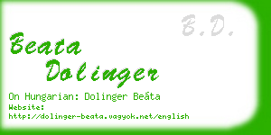beata dolinger business card